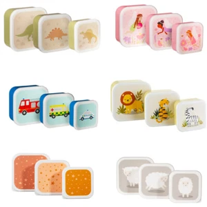 Snackdosen 3er Set Sass & Belle Snack Obst Behälter Dosen Boxen Sterne Dino Fee - Picture 1 of 28