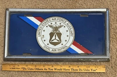 Placa y marco de metal auxiliar de la Patrulla Aérea Civil de la Fuerza Aérea de los Estados Unidos de colección Foto 1 de 4