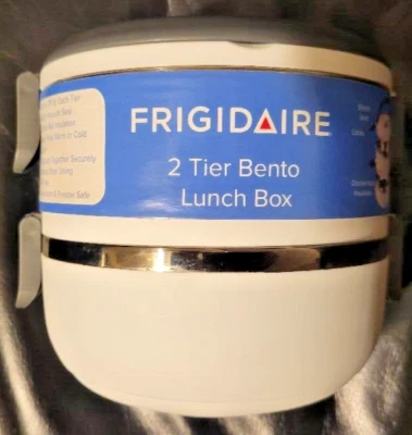 Fiambrera FRIGIDAIRE Blanca 2 Niveles Bento - Mango Plegable - 2,25 Cuartos Foto 1 de 2