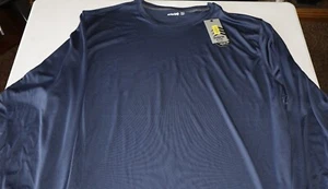 Solaris Tee Blue Long Sleeve Round Neck Men's Big and Tall 4XT Work Out Gym - Picture 1 of 3