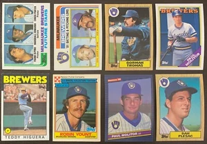 Milwaukee Brewers 1980's MLB Baseball Team 8 Card Lot - Picture 1 of 17