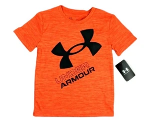 Under Armour T-Shirt Size 6 Orange UA Kids Athletic Fitness Logo Shirt NEW - Picture 1 of 5