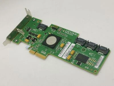 Low-Profile HP LSI Logic SAS3041E-HP 4-Port PCI-e SAS SATA RAID Controller - Image 1 of 4
