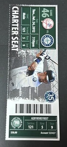7-24-12 Ichiro Suzuki 1st 2B Double As Yankees Full Mariners Ticket A-Rod Felix - Bild 1 von 2