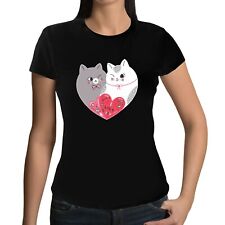 Happy Valentines Day T-shirt - Valentine's T-shirt Tee Top Ladies Gift - Cats