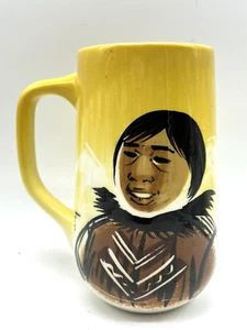 Mid Century Sascha Brastoff Pottery Mug Alaska Series Tall Inuit Eskimo MCM - Picture 1 of 8