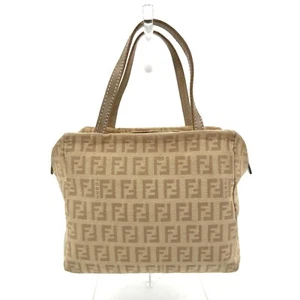 FENDI Zucchino Mini Hand Bag Beige Canvas Authentic - Picture 1 of 24