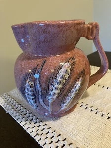 Royal Crown Wheat E&R Italy Pink Speckled Wheat Pitcher Ebeling Reuss Pottery. - Picture 1 of 15