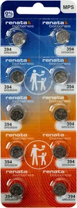 Renata 394 SR936SW Batteries - 1.55V Silver Oxide 394 Watch Battery (10 Count) - Picture 1 of 6