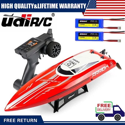 UDI RC Boat Brushless 2.4Ghz Remote Control Boat w/ 2 Batteries for Adults Kids - Image 1 of 4
