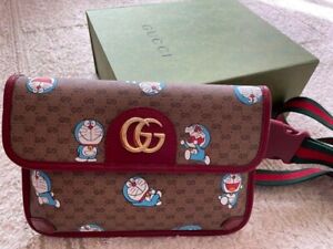 GUCCI × Doraemon Pro Mini GG Supreme Belt Bag Waist Bag Beige Red Blue