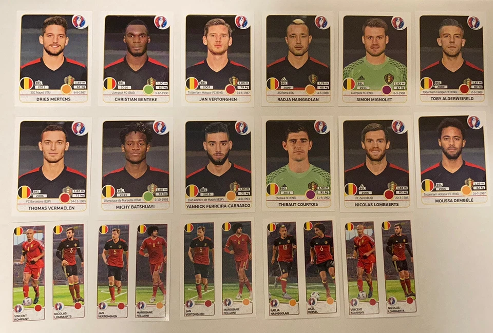Belgium Panini Euro 2016 Sticker Lot - Image 1 of 1