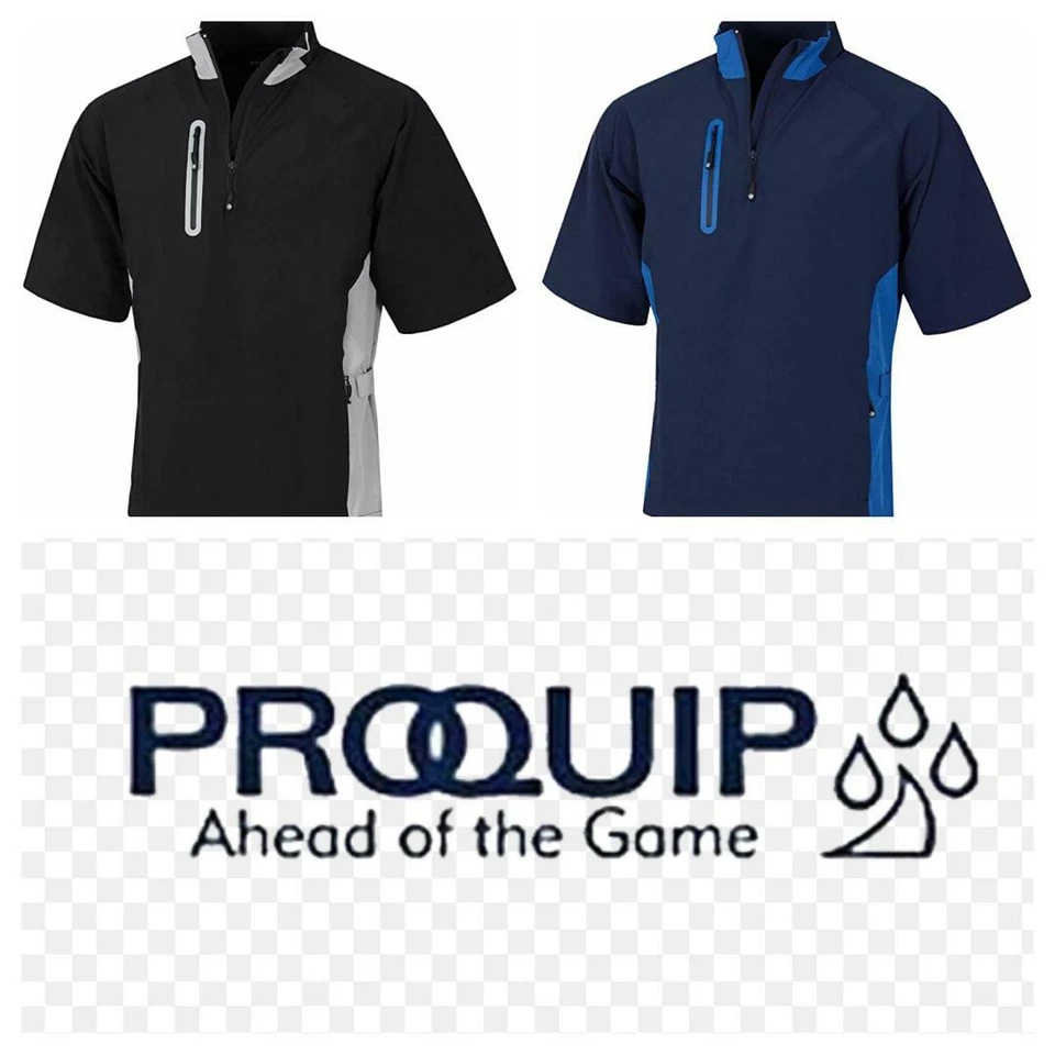 Proquip Herren Pro Tech Golf Wind Top - Navy / Royal, Schwarz / Grau - M, L, XL, XXL
