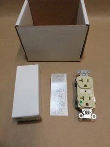 Hubbell HBL 83001V straight blade duplex recepticle, ivory, hospitial grade - Picture 1 of 4
