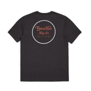 Brixton "Wheeler II" Short Sleeve Tee (Washed Black/Red) Men's Graphic T-Shirt - Bild 1 von 2