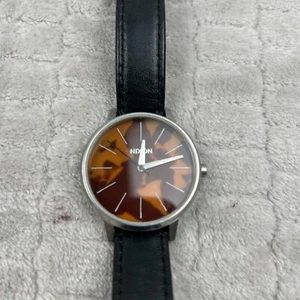 Nixon The Kensington Watch Women 37mm Unique Dial Black Leather Band New Battery - Picture 1 of 8