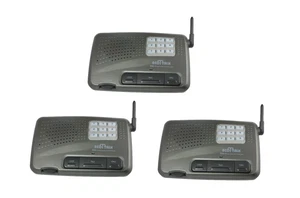 3 Station 10 Channel Home Office Wireless FM Voice Intercom System CharcoalBlack - Picture 1 of 10
