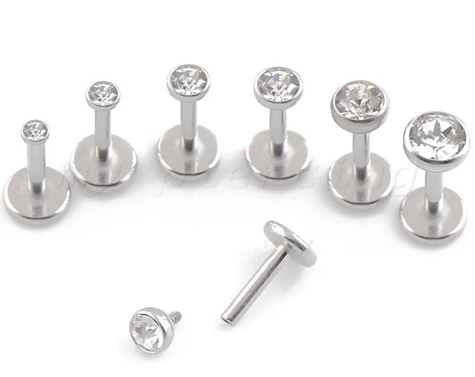 10 peças. Hélice dianteira tripla de aço 18G com rosca interna ajuste de prensa Gem Labret - Imagem 1 de 1