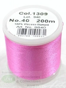 Madeira Rayon 40 Machine Embroidery Thread 200m Colour 1309 PINK DAHLIA - Imagen 1 de 1