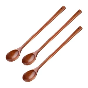6 Stück Hölzerne Rührlöffel Küchensuppe Servierlöffel Langstiel-Kochlöffel 7844 - Picture 1 of 8
