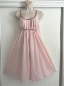 "Camisón griego Molla Kaye vintage - gasa rosa - busto de 36""" - Imagen 1 de 4