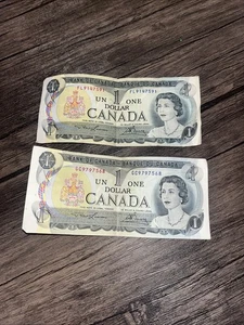 23) 1973 Canadian One Dollar Banknote 1$ Bank Of Canada Circulated - Bild 1 von 2