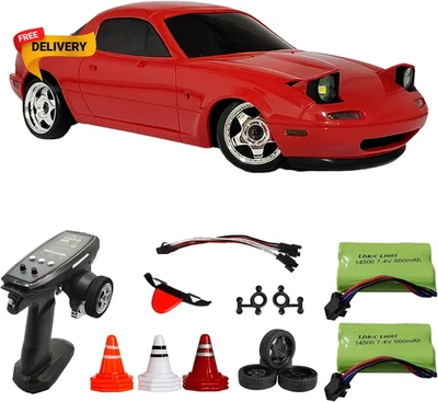 Mazda MX5 Miata RC Drift Car 1/18, 2.4Ghz Drifting with Gyro Pop-Up Lights RWD.. - Image 1 of 4