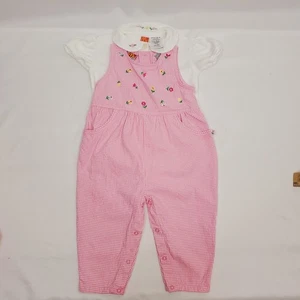 Vintage Mckids 18m Y2k Rosa Gingham Strampler Set Outfit Druckknöpfe Cottagecore Mädchen - Bild 1 von 7
