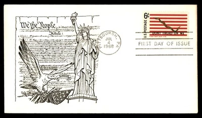 Mayfairstamps US FDC 1968 Navy Jack Flag Statue Liberty Eagle First Day Cover aa - Image 1 of 2