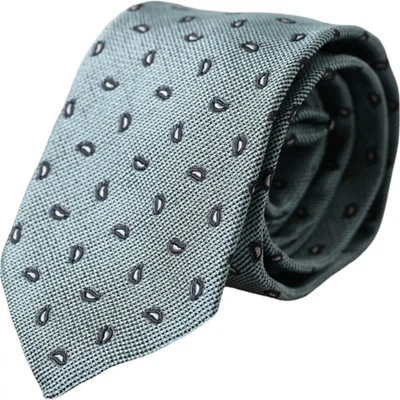 Auténtica corbata ajustable para hombre Dolce & Gabbana verde 100 % seda estampada Foto 1 de 4