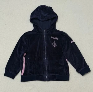Vintage Baby Phat Girlz Velour Full Zip Long Sleeves Hoodie - 3T - Navy & Pink - Picture 1 of 4