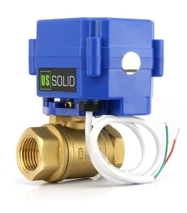 U.S. Massiver Motorkugelhahn 1/2" Messing Elektrohahn 9-24V AC/DC 2-Draht Aut - Bild 1 von 9