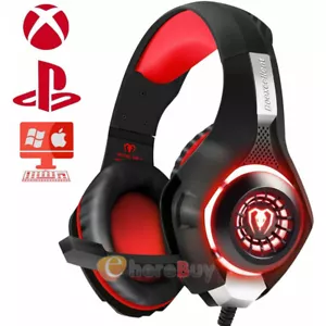 Gaming Headset for PS4 Xbox One/S Laptop PC w/ Noise Canceling, Mic, LED Light - Picture 1 of 12