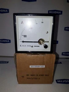 Siemens Amperímetro 100/5/200A MO 1601 E 4280 UO2 70x70mm - Imagen 1 de 1