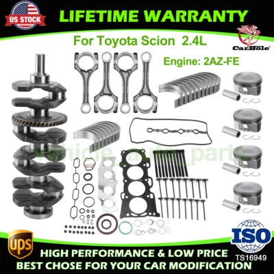 Cigüeñal/pistones/rodamiento/barras de cono/juego de juntas de cabeza para Toyota Scion xB 2,4 L Foto 1 de 4