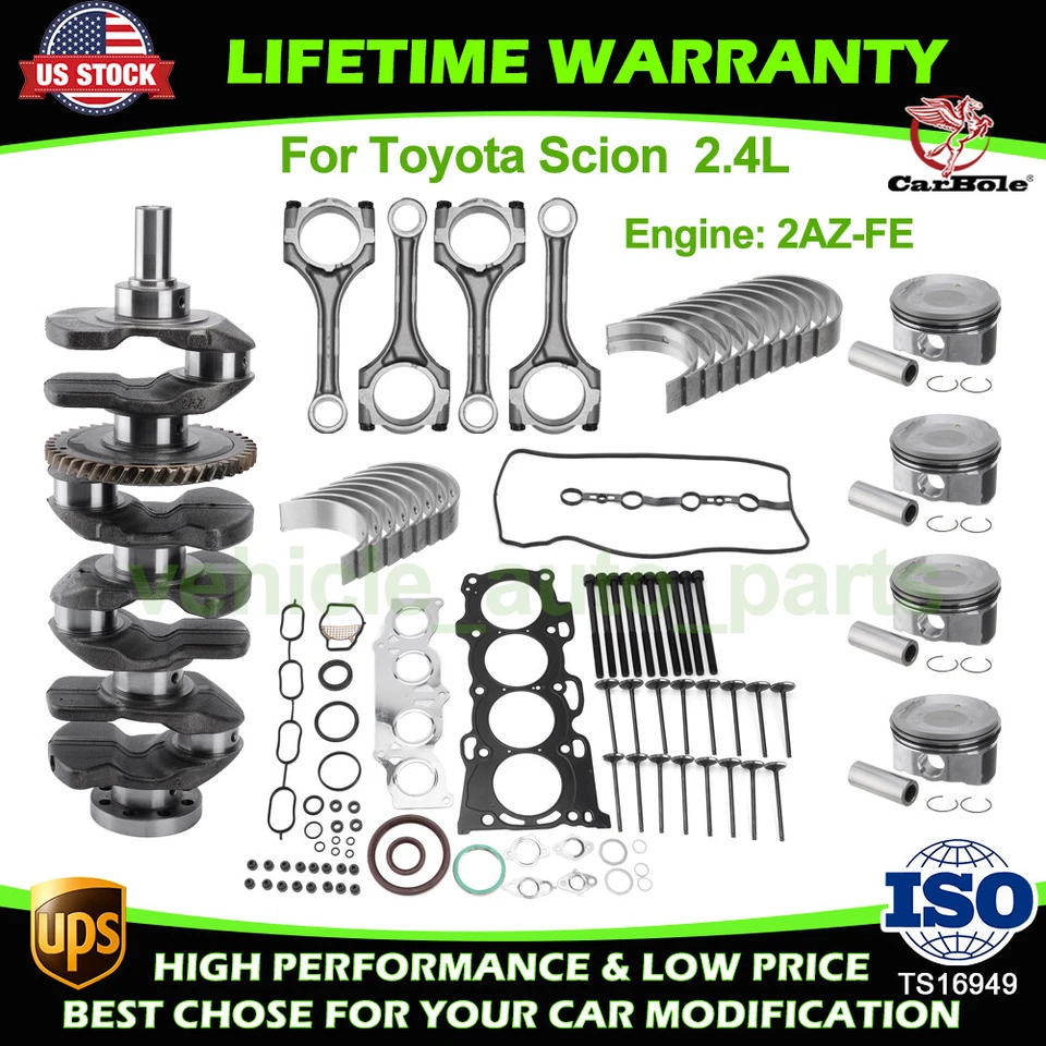 Коленвал /поршни /подшипник /Con стержни /головка прокладка комплект для 2,4 л Toyota Scion xB - Изображение 1 из 4