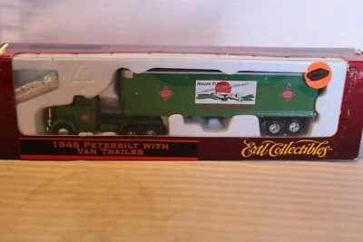 HO Scale Ertl, 1948 Peterbilt REA Semi Tractor & Trailer, Dark Green #4517 - Image 1 of 3