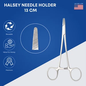 Halsey Needle Holder 13cm - Dental Surgical Forceps - Smooth Jaws - Picture 1 of 2