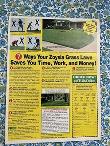 Vintage 1996 Zoysia Grass Print Werbung spart Zeit Arbeit & Geld - Bild 1 von 7