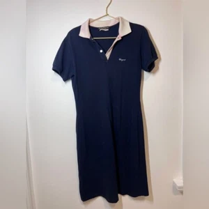 Salvatore Ferragamo Vintage Damen Polokragen Kleid Blau M - Bild 1 von 12