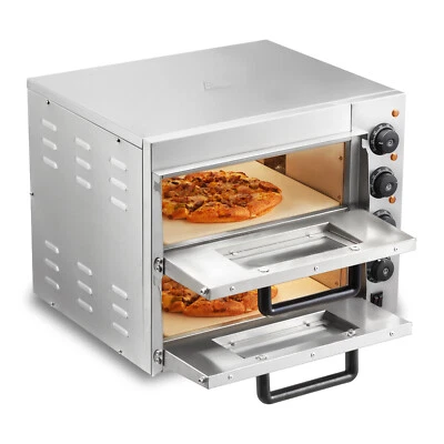 VEVOR Forno Elettrico Pizza 14 Pollici Acciaio Inox Elettrico Ripiano Doppio - Immagine 1 di 4
