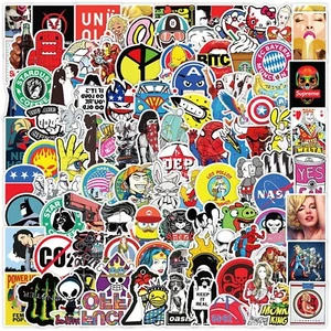 UK100 Best Random Cool Sticker Pack Decal Vinyl Guitar Luggage Skateboard Laptop - Picture 1 of 12