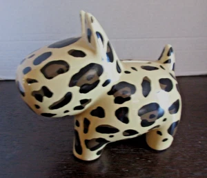 7" Long Cheetah Print Dog Piggy Ceramic Saving Bank - Picture 1 of 4
