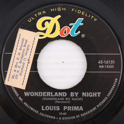 Louis Prima – Wonderland By Night /Ol' Man Mose - 1960 45 rpm Record 45-16151 - Image 1 of 4