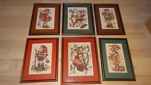 6 x Bild-er Stickerei Hummel Figuren Geobel -  Motive  Handarbeit Kinder Motive - Bild 1 von 13