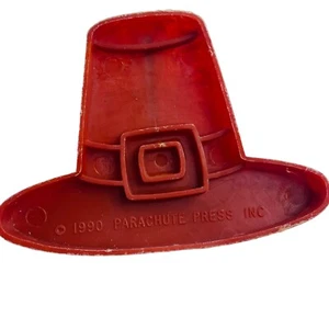 Sombrero de peregrino impresión cortador de galletas decoración de acción de gracias vintage 1990 prensa de paracaídas - Imagen 1 de 4