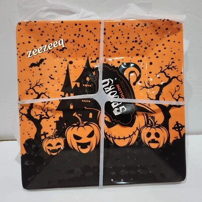 Halloween Haunted House Scary Pumpkin Melmaine Salad Plates Set of 4 - Image 1 of 4