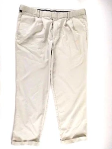 Dockers Stain Defender Men's Pleated Cream Casual Pants with Cuffs W40 L31 - Picture 1 of 12