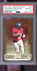 2001 Pacific Crown Royale Royalty #16 Ladainian Tomlinson PSA 10 Graded NFL Card - Picture 1 of 2
