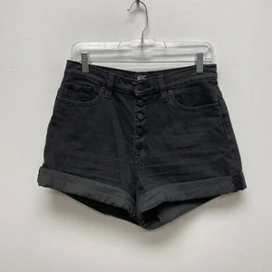 Urban Outfitters DBG Womens Black Denim High Rise Cuffed Mom Jean Shorts 29 - Picture 1 of 7